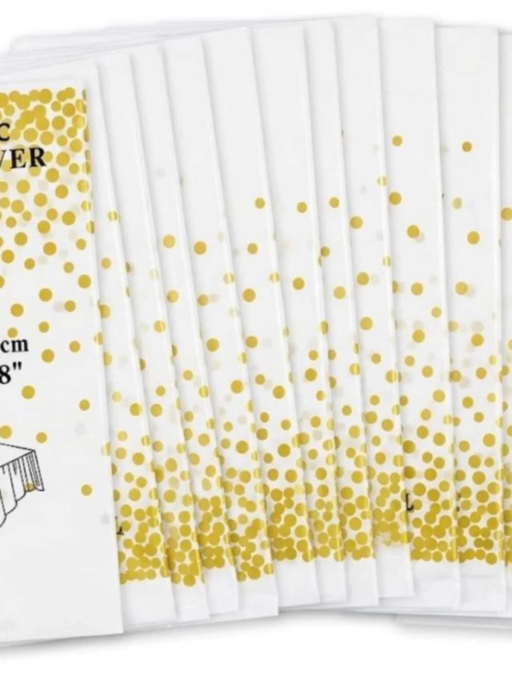Gold Confetti Disposable Tablecloths - Party Pack